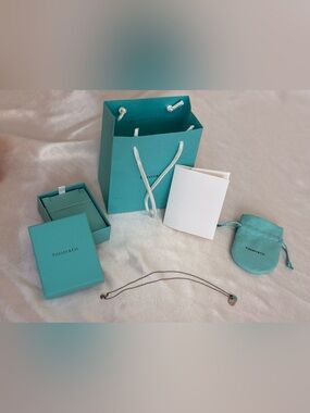 Authentic Tiffany & Co. Double Heart Necklace w Original Packaging + Receipt